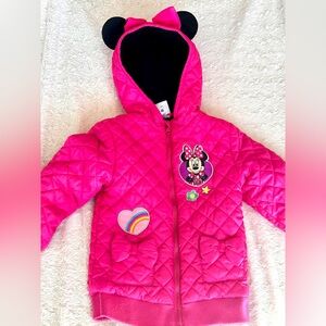 💓💓Minnie Mouse pink quilted coat with hood